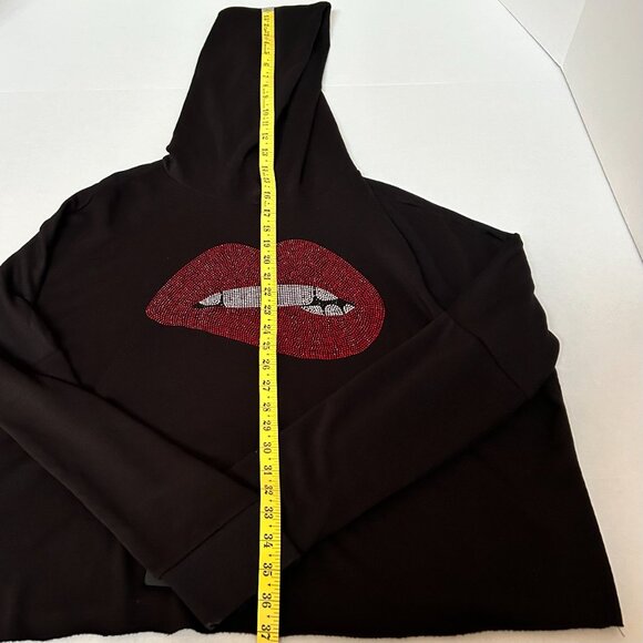 XL Lauren Moshi Delilah X Crystal Biting Lip Hoodie with Bag and Sticker - Picture 12 of 14